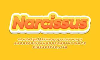 narcissus flowers text effect design vector template