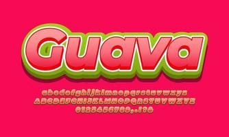 diseño de efecto de texto de guayaba fresca