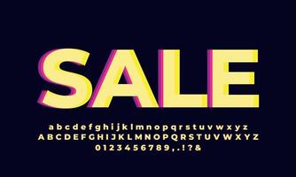 modern yellow vivid text effect or font effect design vector