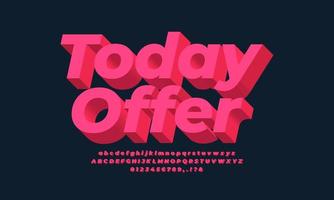 light pink 3d font effect or text effect design vector