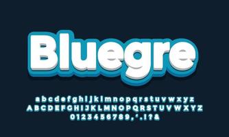 teal with white 3d font effect or text effect design vector