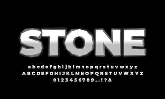 Silver stone modern abstract text effect vector