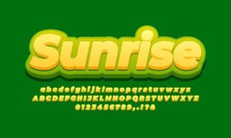 sunrise text effect design vector