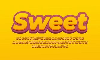 sweet potato text effect design vector