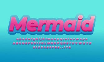 mermaid color text effect  template vector