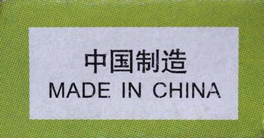 hecho en etiqueta china