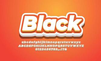 orange and white 3d abstract modern  alphabet or letter text effect or font effect design vector
