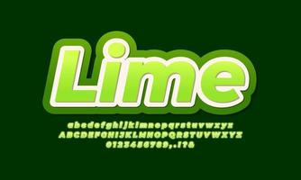 lime fruit text effect design vector