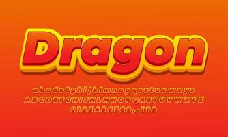 red dragon  text effect  design vector