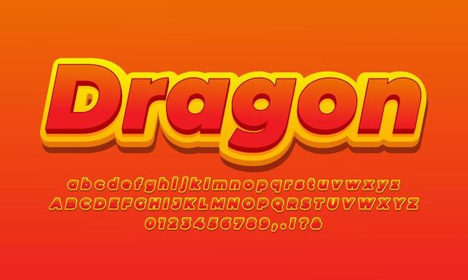 red dragon  text effect  design