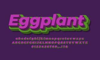 fresh eggplant text effect design vector