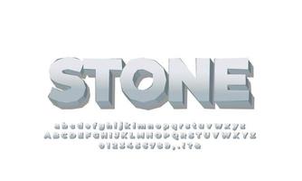 bold 3d stone silver  font effect or text effect