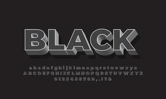 modern  3d soft black font effect or text effect