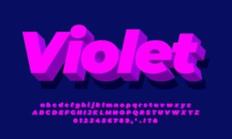 ilustrador de diseño de estilo de efecto 3d violeta violeta claro vector