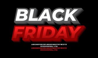 black friday sale lettering text effect vector