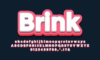 pink soft dark with white 3d font effect or text effect design vector