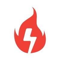 abstract fire with electric voltage modern shape logo vector icon illustration