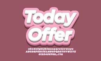 Today Offer text  3d pink design vector