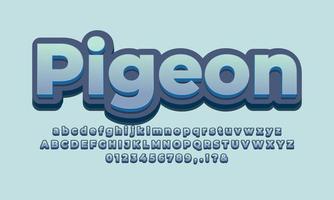 cute pigeon text effect design vector