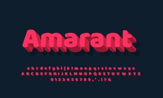 Soft red 3d text effect or font effect design vector