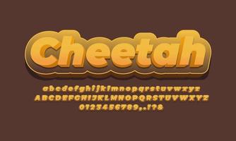 cheetah color skin  text effect vector