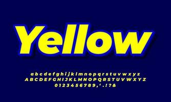 light yellow and light deep blue 3d text effect style design illustrator vector