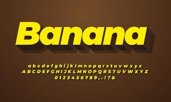 3d  yellow and chocolate text effect or font effect style design vector