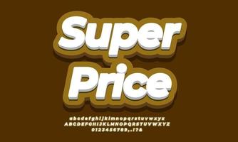 super precio texto 3d oro moderno vector