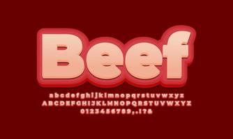 beef text effect design vector