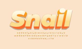 snail color  text effect  design vector