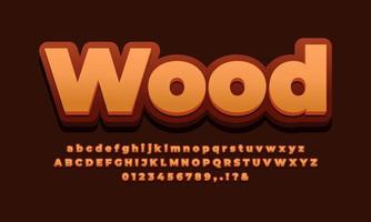 wood text effect design vector