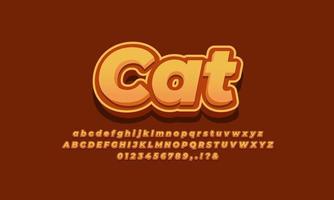 orange cat skin palette text effect vector