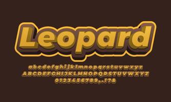 leopard skin color text effect design vector