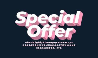 soft pink 3d font effect or text effect design vector