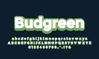 soft green with white 3d font effect or text effect design vector