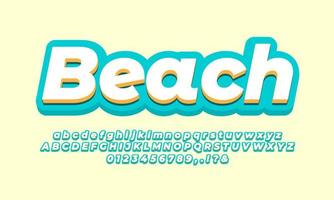 3d sea white and cyan text or font  effect design icon vector design