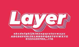 3d layered red text or font  effect design icon vector design