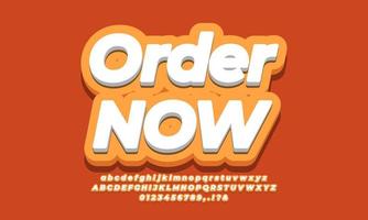 Order Now text  3d orange design vector