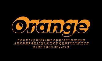 orange 3d flat  alphabet or letter text effect or font effect design vector