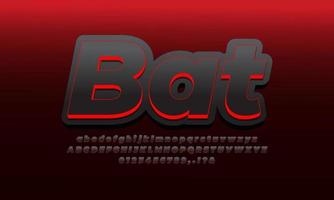 black red bat text effect  template vector