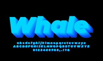 Blue blend 3d light alphabet or letter text effect or font effect design vector