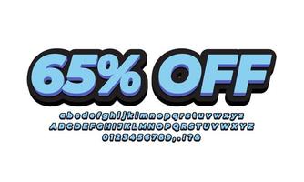 65 percent Sale discount promotion 3d  blue black vector