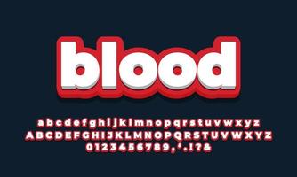 red glow with white 3d  font effect or text styles design vector