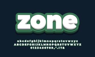 dark soft green with white 3d  font effect or text styles design vector