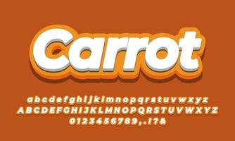 orange carrot text effect design vector