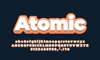 orange soft with white 3d  font effect or text styles design vector