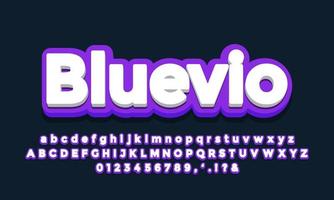 violet with white 3d font effect or text effect design vector