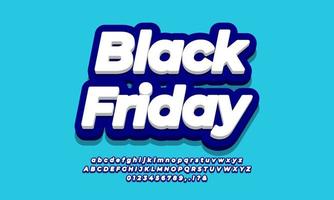 Black friday text  3d blue design vector