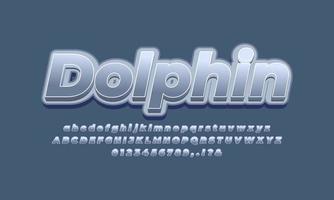 diseño de efecto de texto de piel de delfín vector