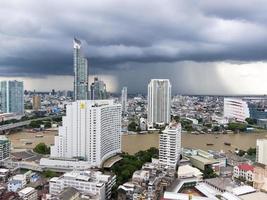 BANGKOKTHAILAND17 SEPTEMBER 2018View of Bangkok in the rainy season Looking beyond the rain is falling in the city on 17 SEPTEMBER 2018 in Thailand.